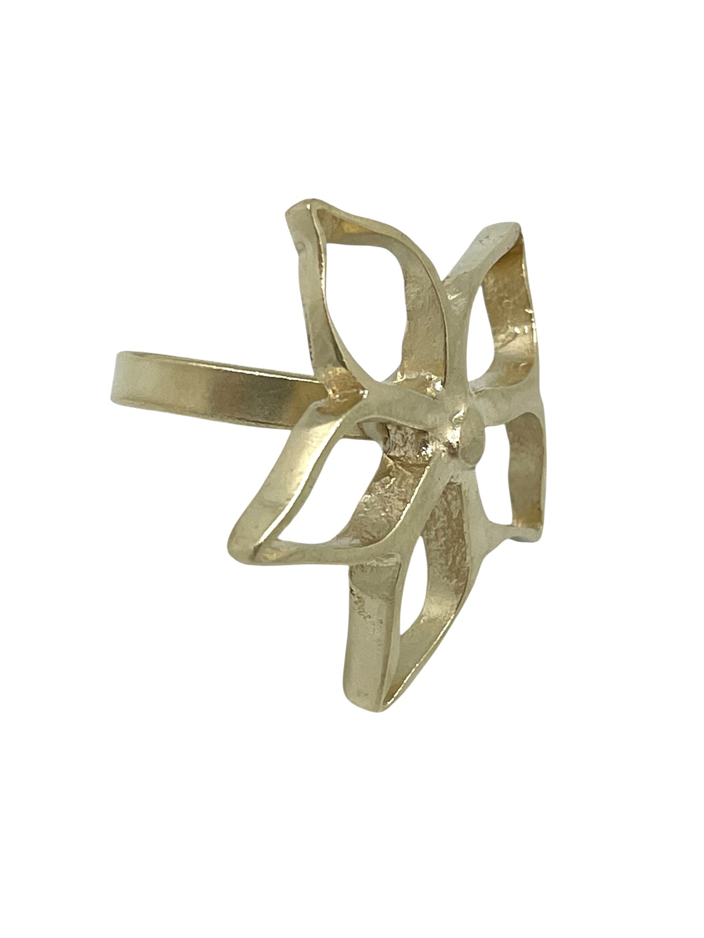 Anillo flor dorado oro latón Gloria Mago diseño exclusivo moda accesorio fabricante