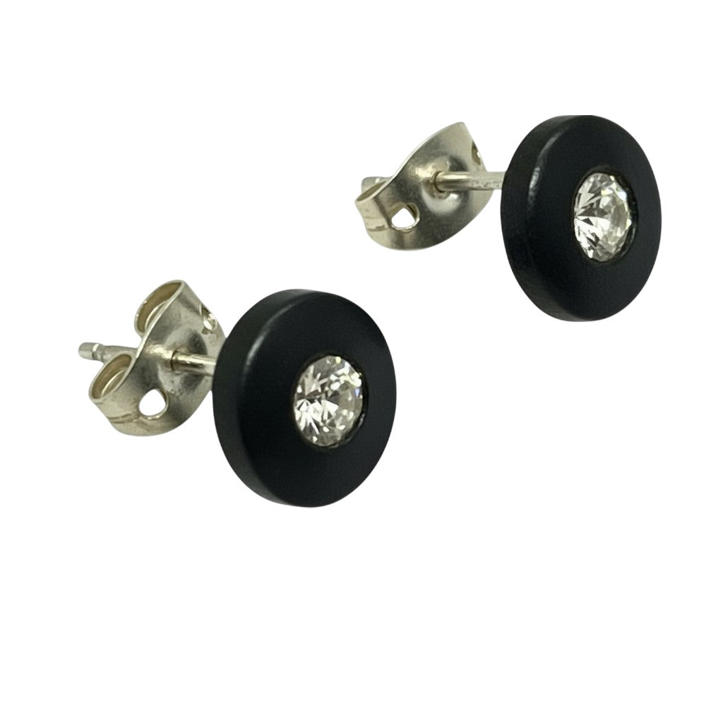 Conjunto de pendiente y collar invisible con cristales de SW cristal