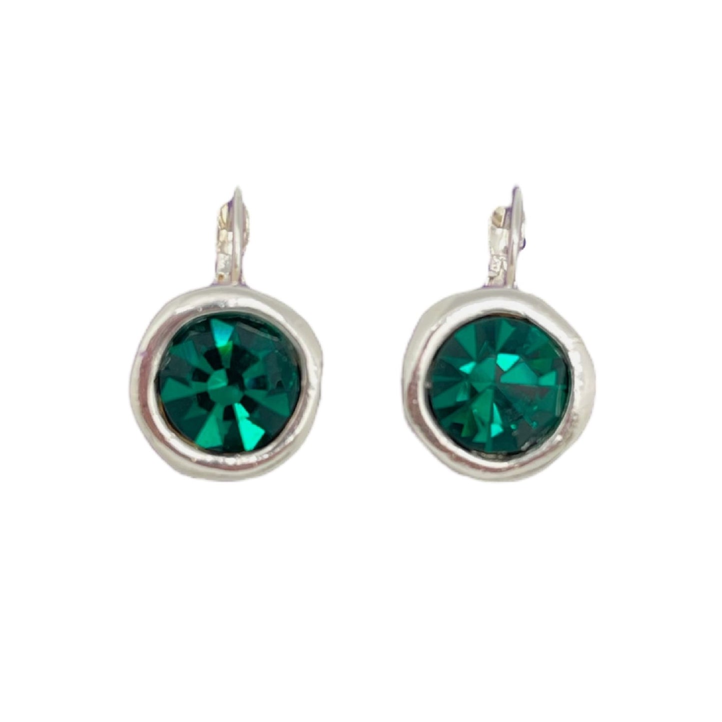 Pendiente dormilona cristal verde esmeralda