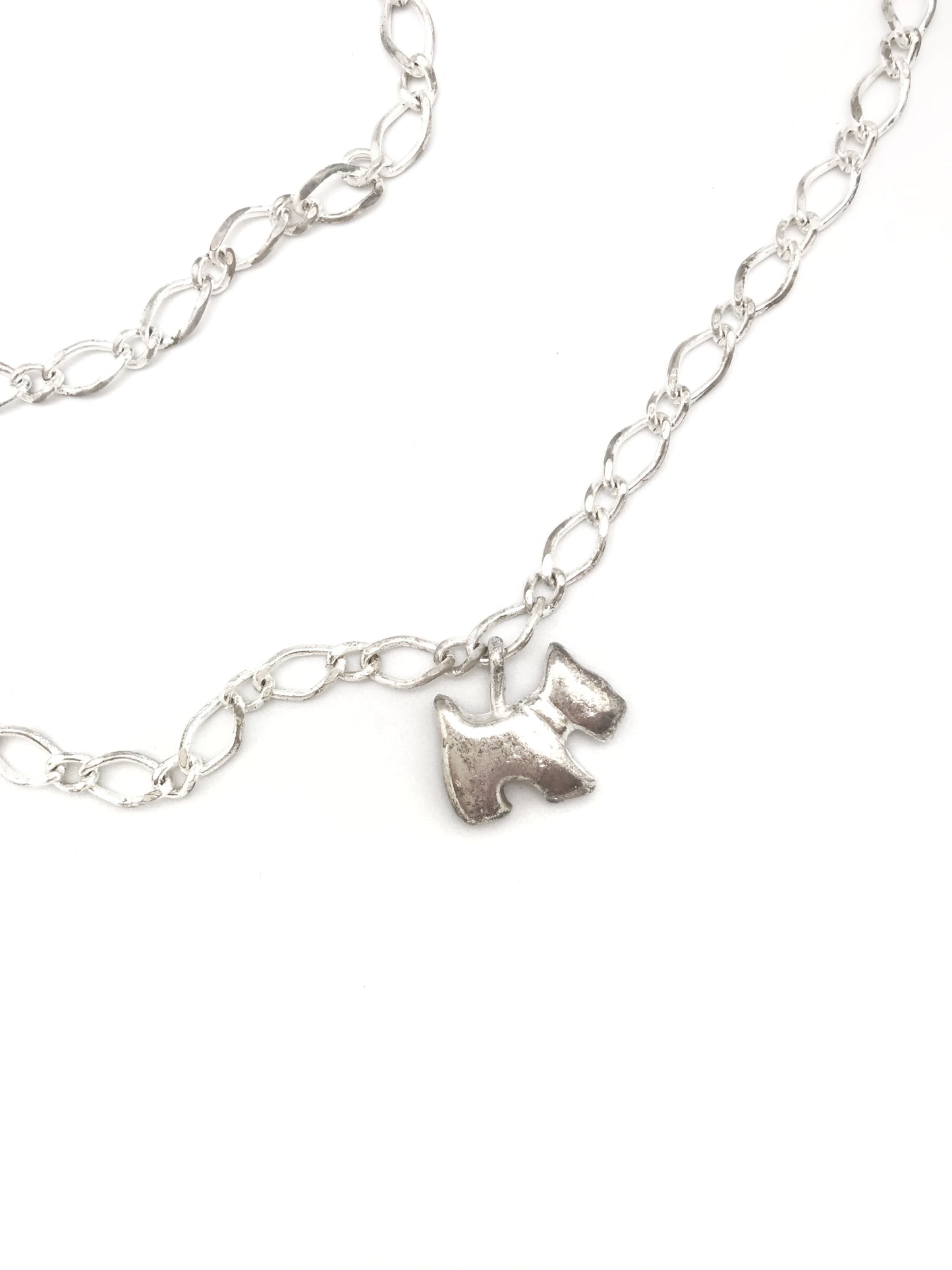 Cinturón cadena plata colgante de perro westie