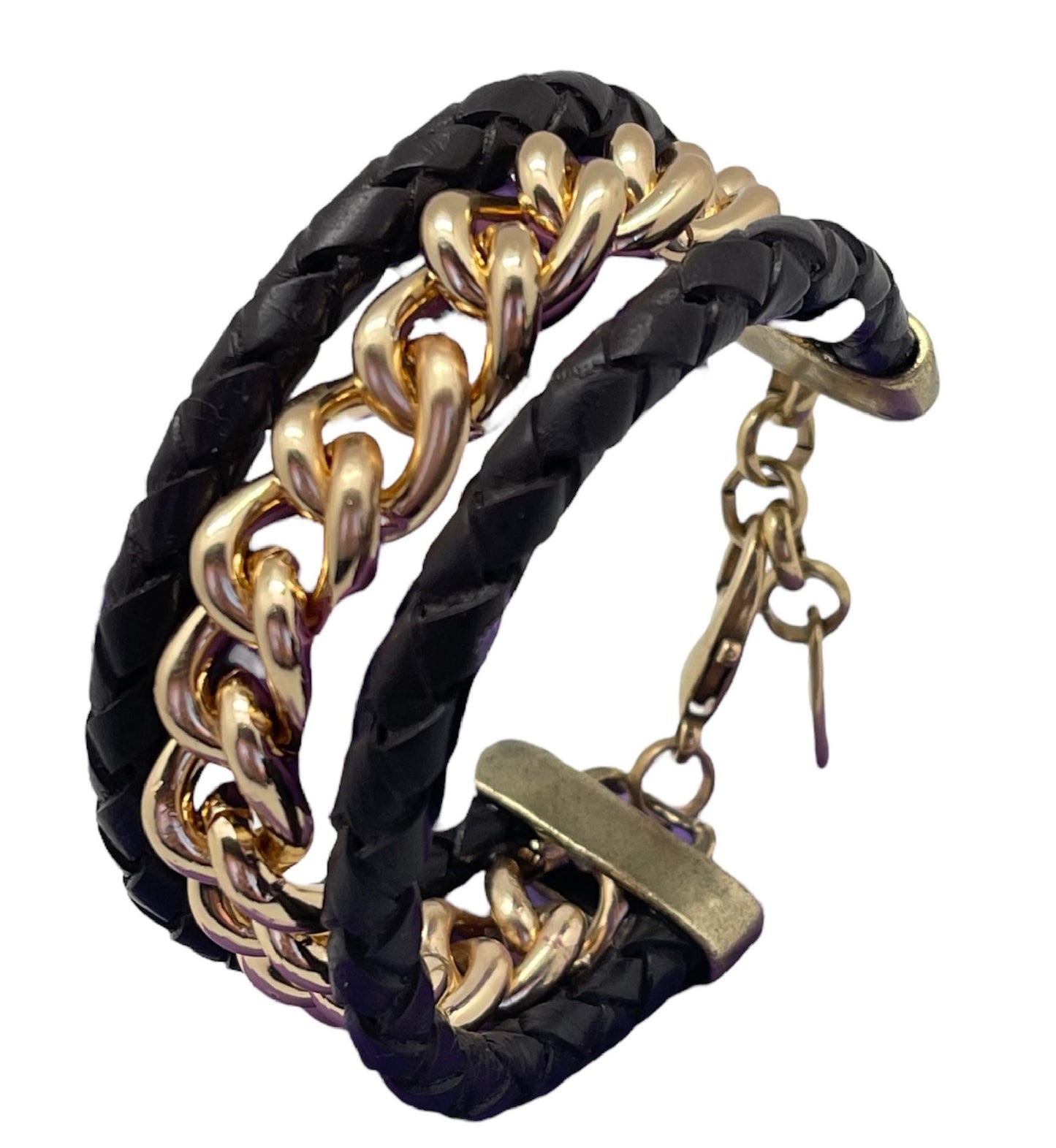 Pulsera canal en dorado
