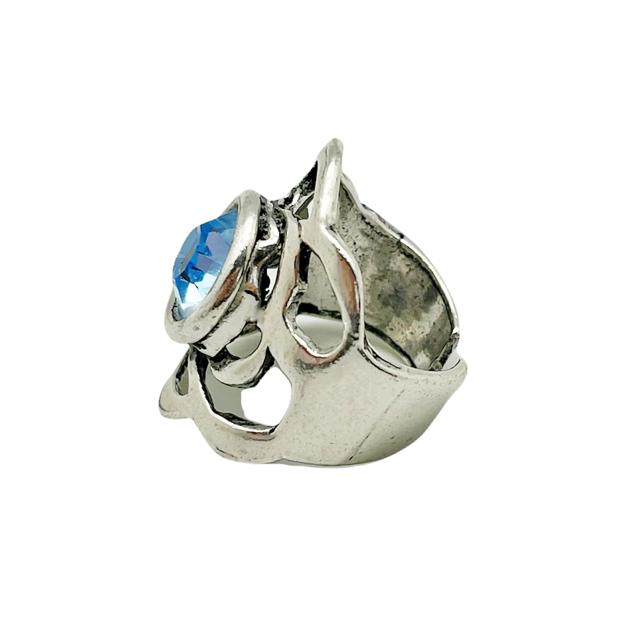 Anillo panal con cristal de SW azul