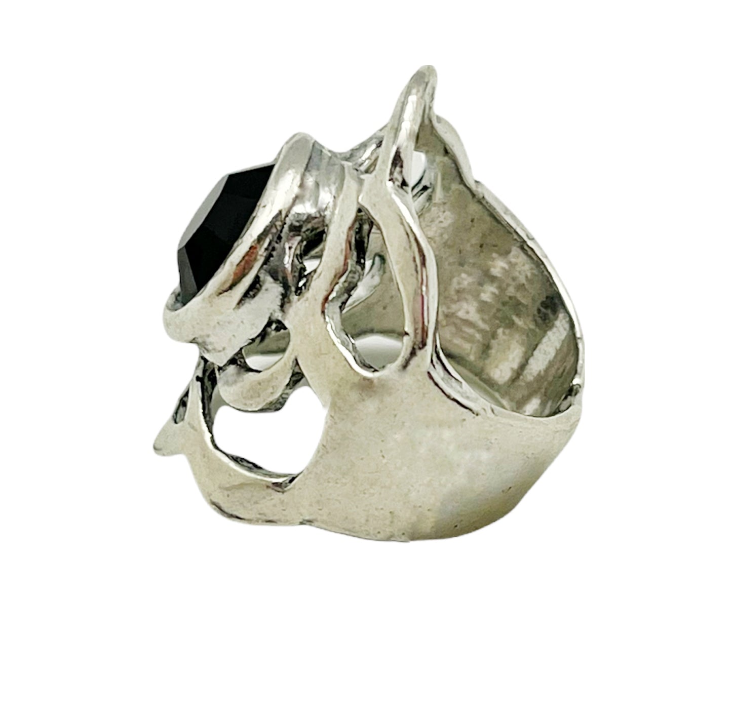 Anillo panal con cristal de SW negro