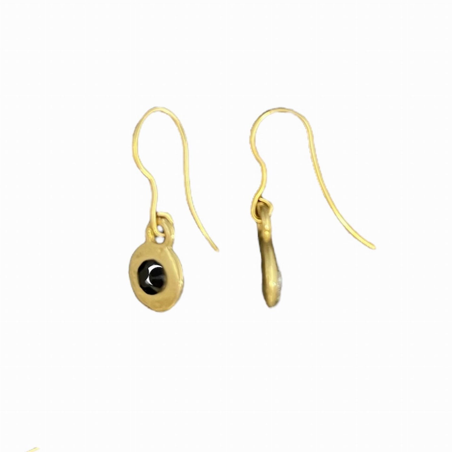 Pendiente el mini cristal negro en dorado