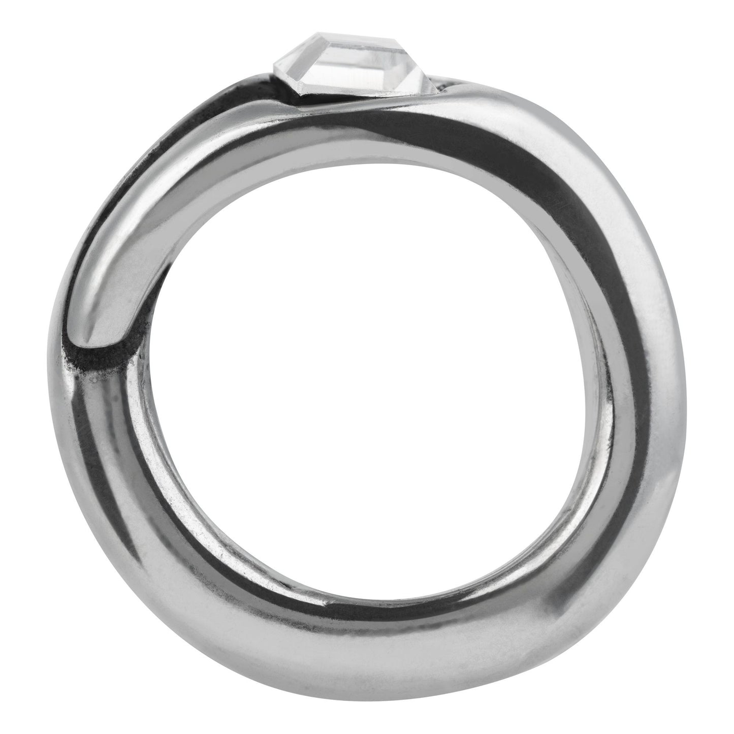 Anel-Swarovski quadrado cristal banhado a prata925