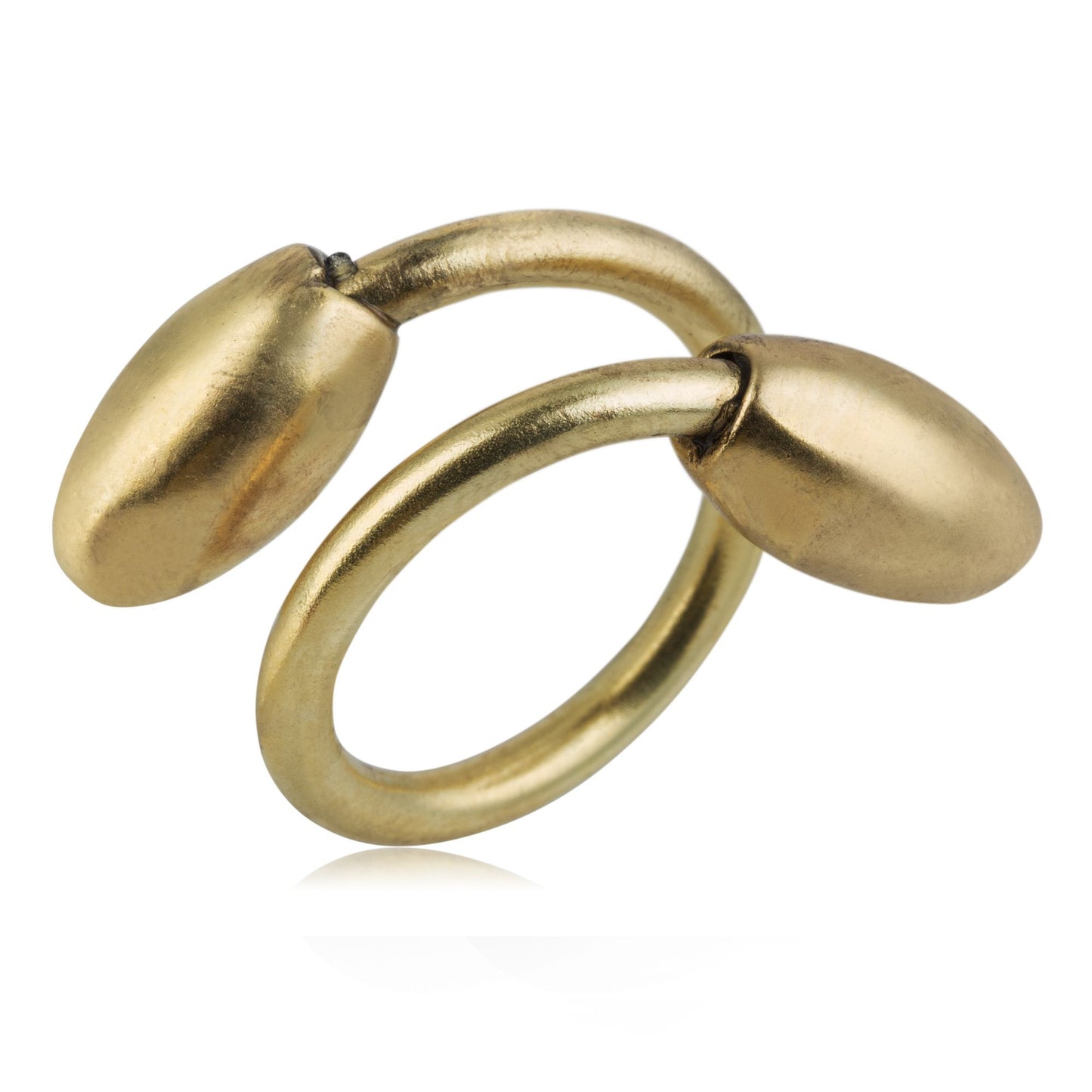 Anillo doble lágrima dorado