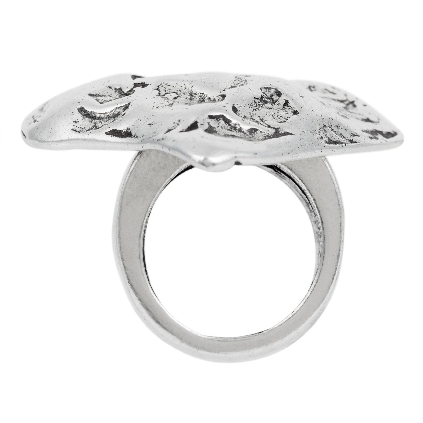 Anel "coração de pedra" banhado a prata 925, tamanho 16