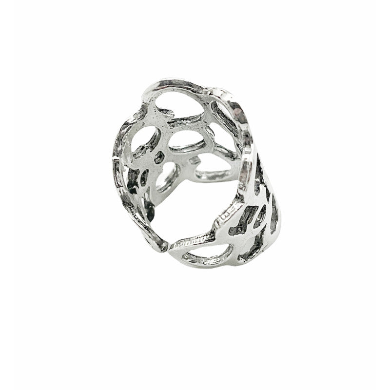 Anillo laberinto en 3.5 chapado plata