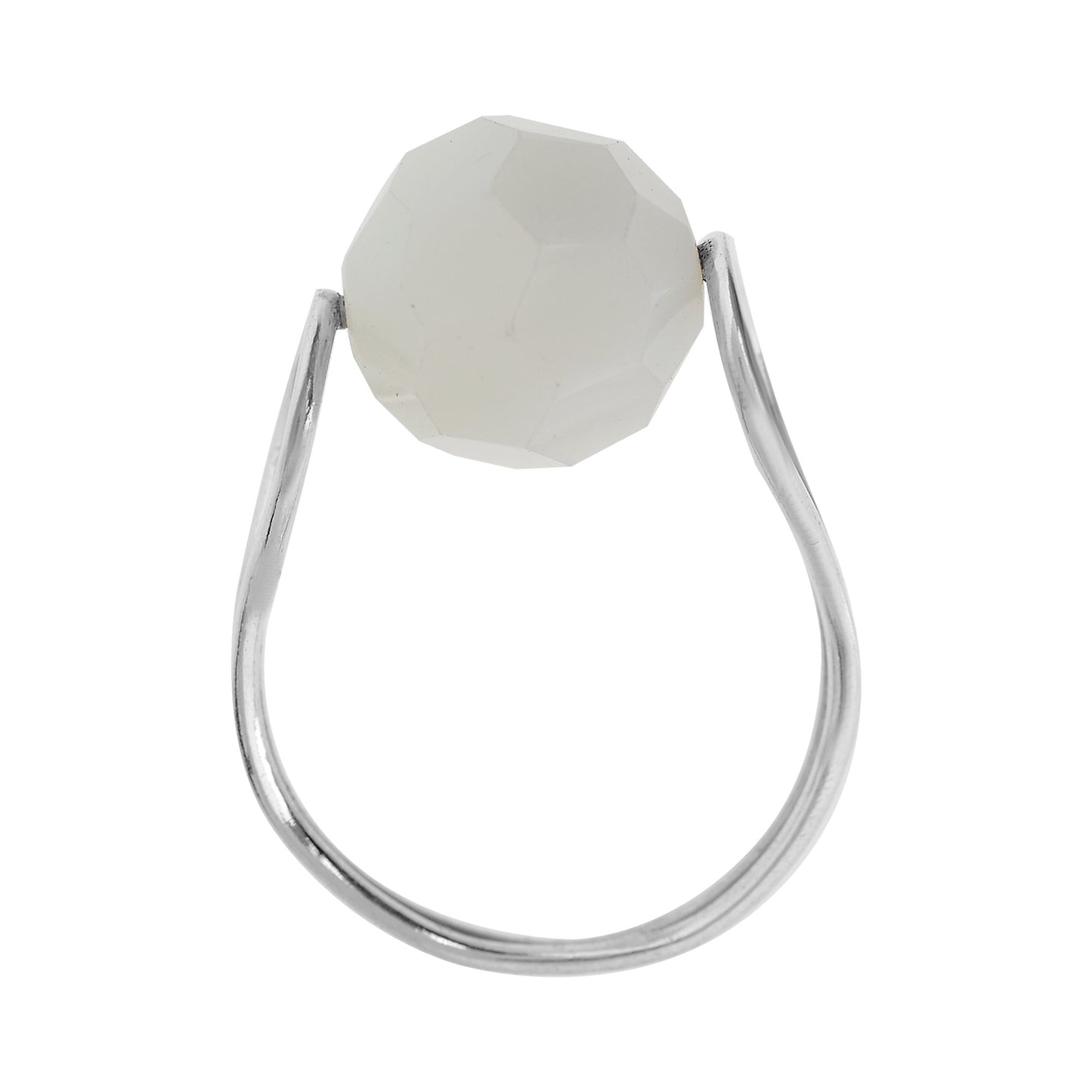 Anel de prata esterlina "White Fix" cristal facetado