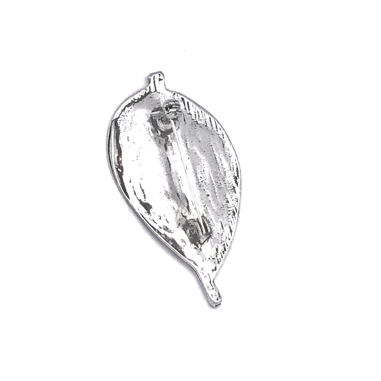 Broche hoja plata chapado 5.5x3 cm"Hoja perfecta"