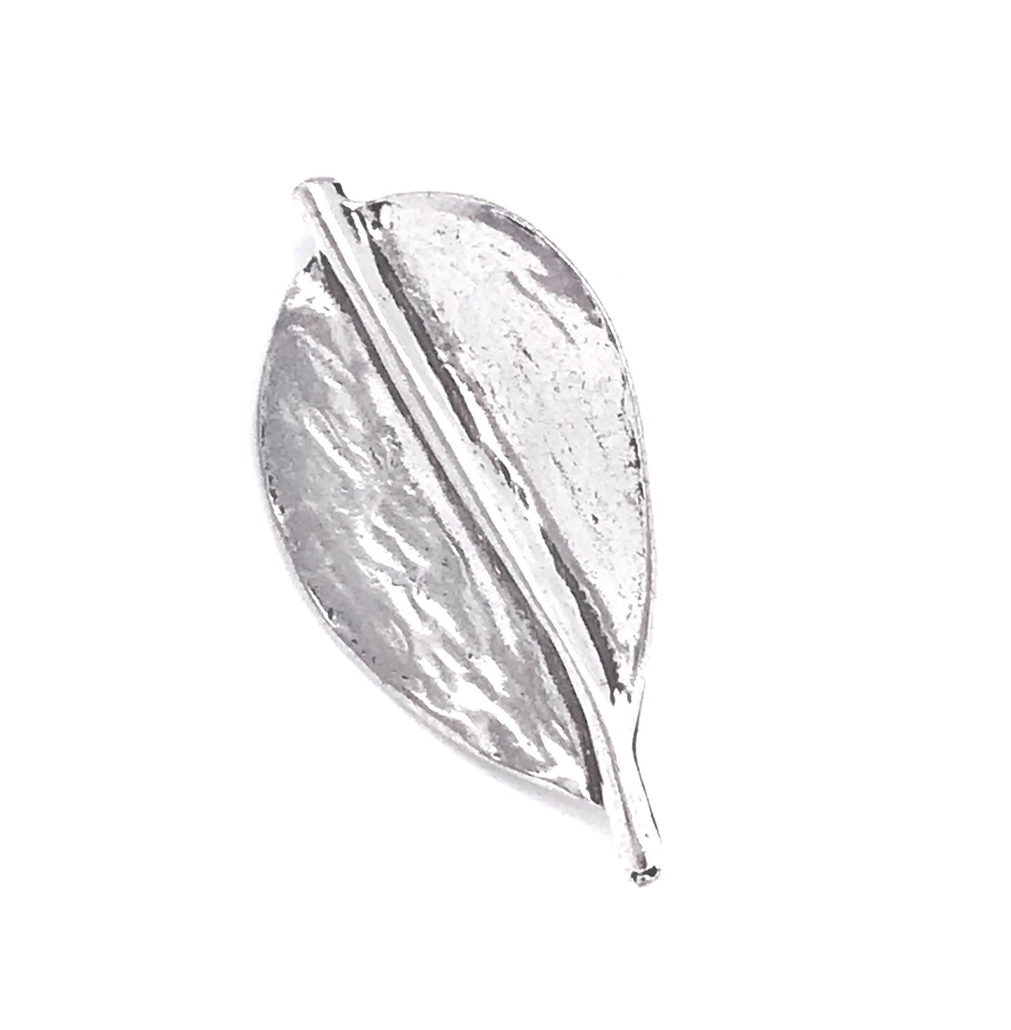 Broche hoja plata chapado 5.5x3 cm"Hoja perfecta"