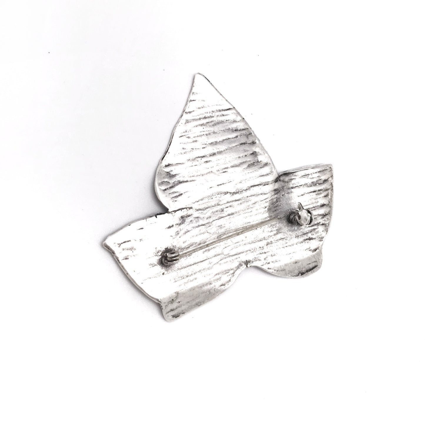 Broche Hoja plata chapado 6.5x7cm "Hoja Otoño"