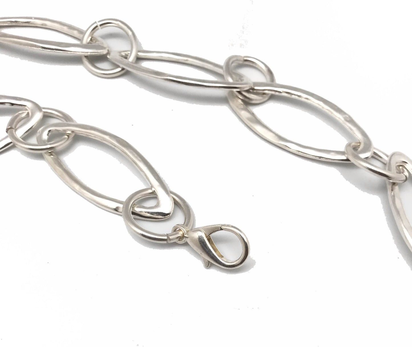 Cinturón cadena de metal plata chapado rombo