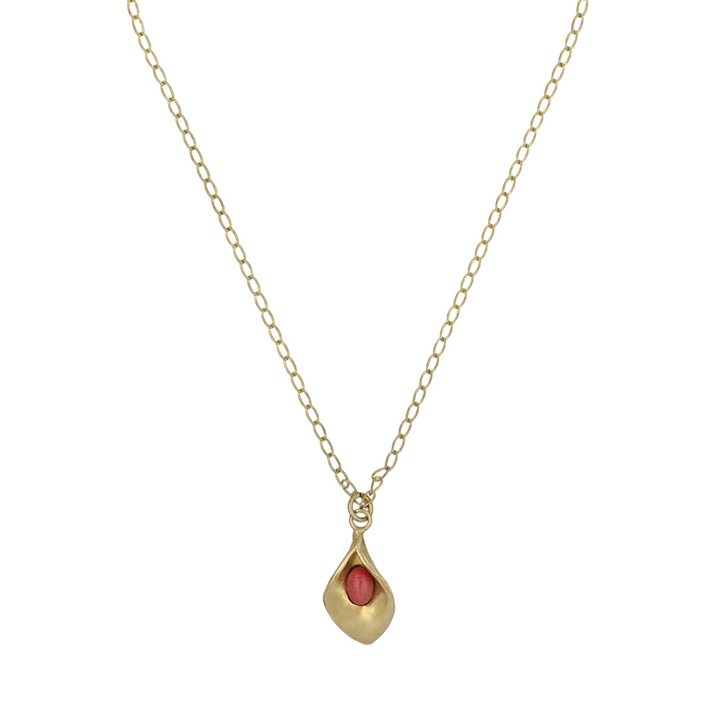 Collar cadena charm dorado cala y resina burdeos