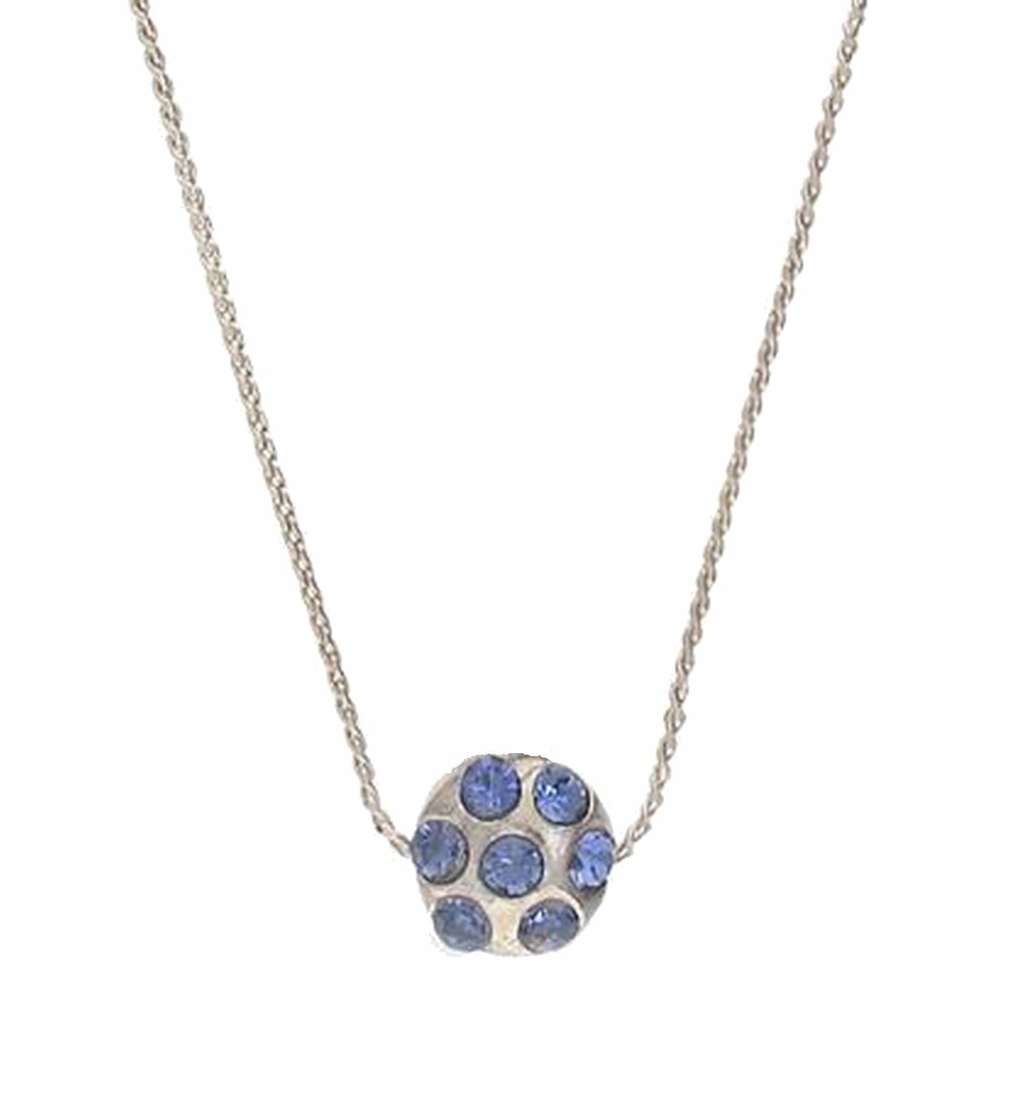Collar colgante cristal Swarovski plata-azul chapado