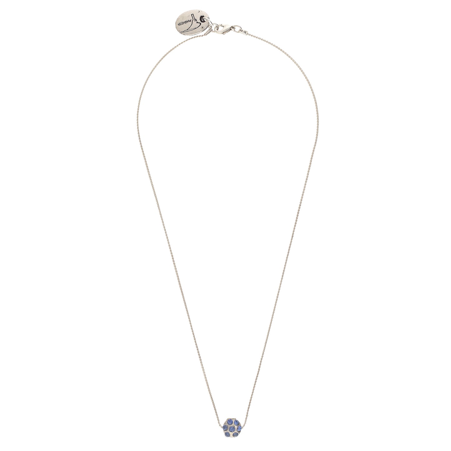 Collar colgante cristal Swarovski plata-azul chapado