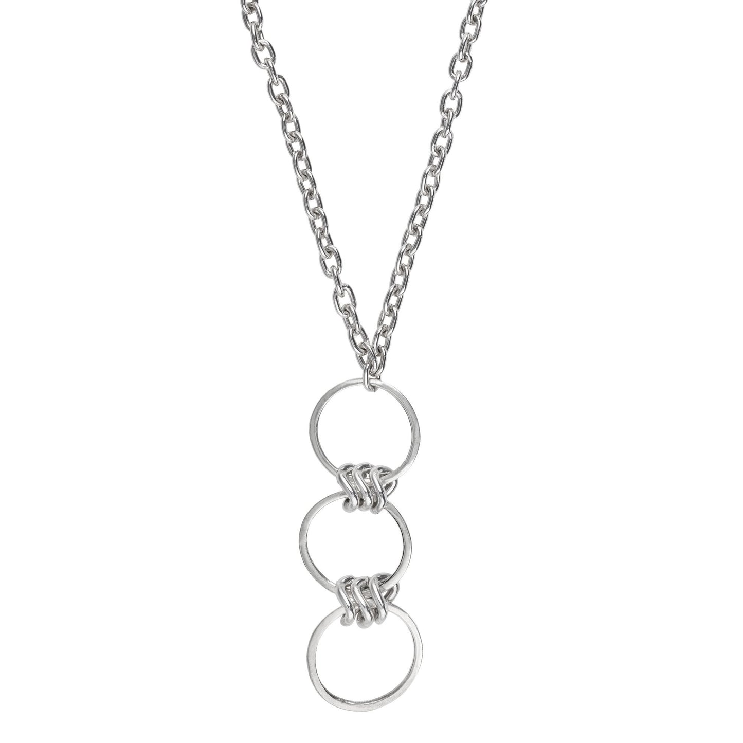 Collar cadena plata chapado cascada aros plata 80cm