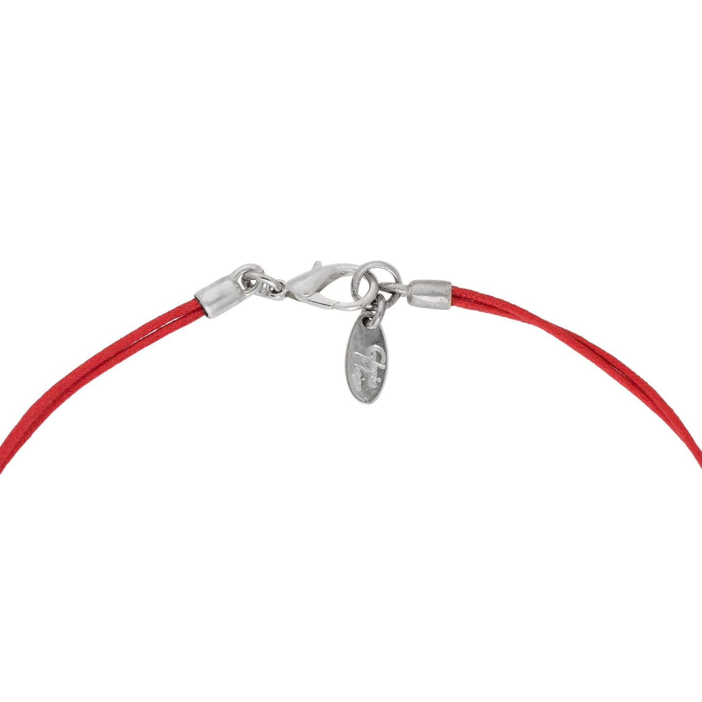 Colar coração cisne prata-vermelho