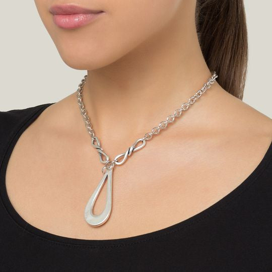 Collar plata chapado zamak Gota plata 40cm