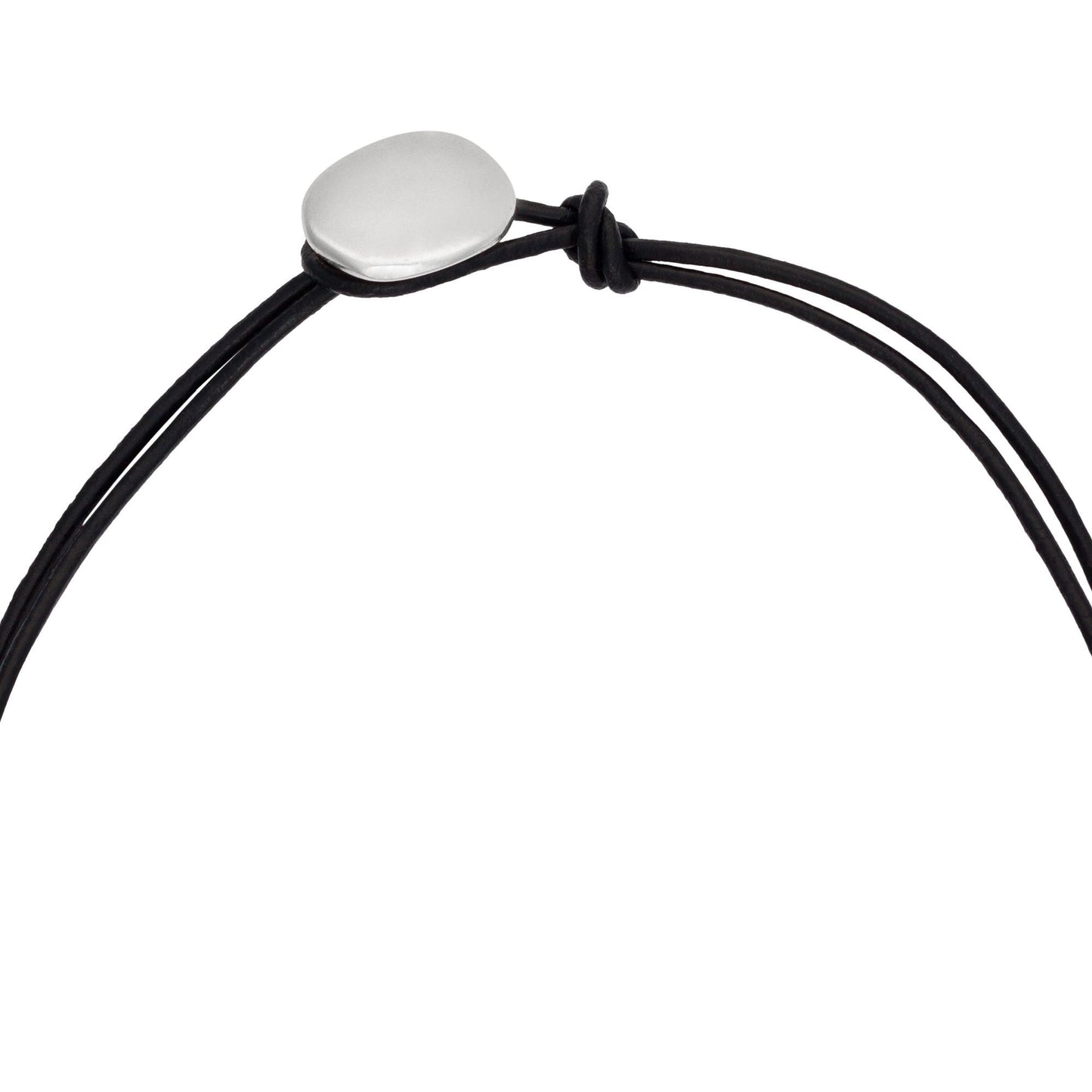 Collar negro plata chapado multicolor