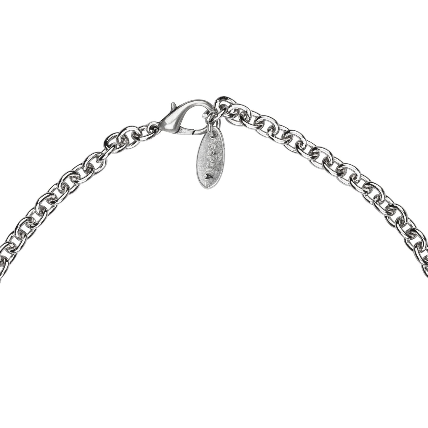 Collar plata chapado cabeza tigre-Swarovski negro