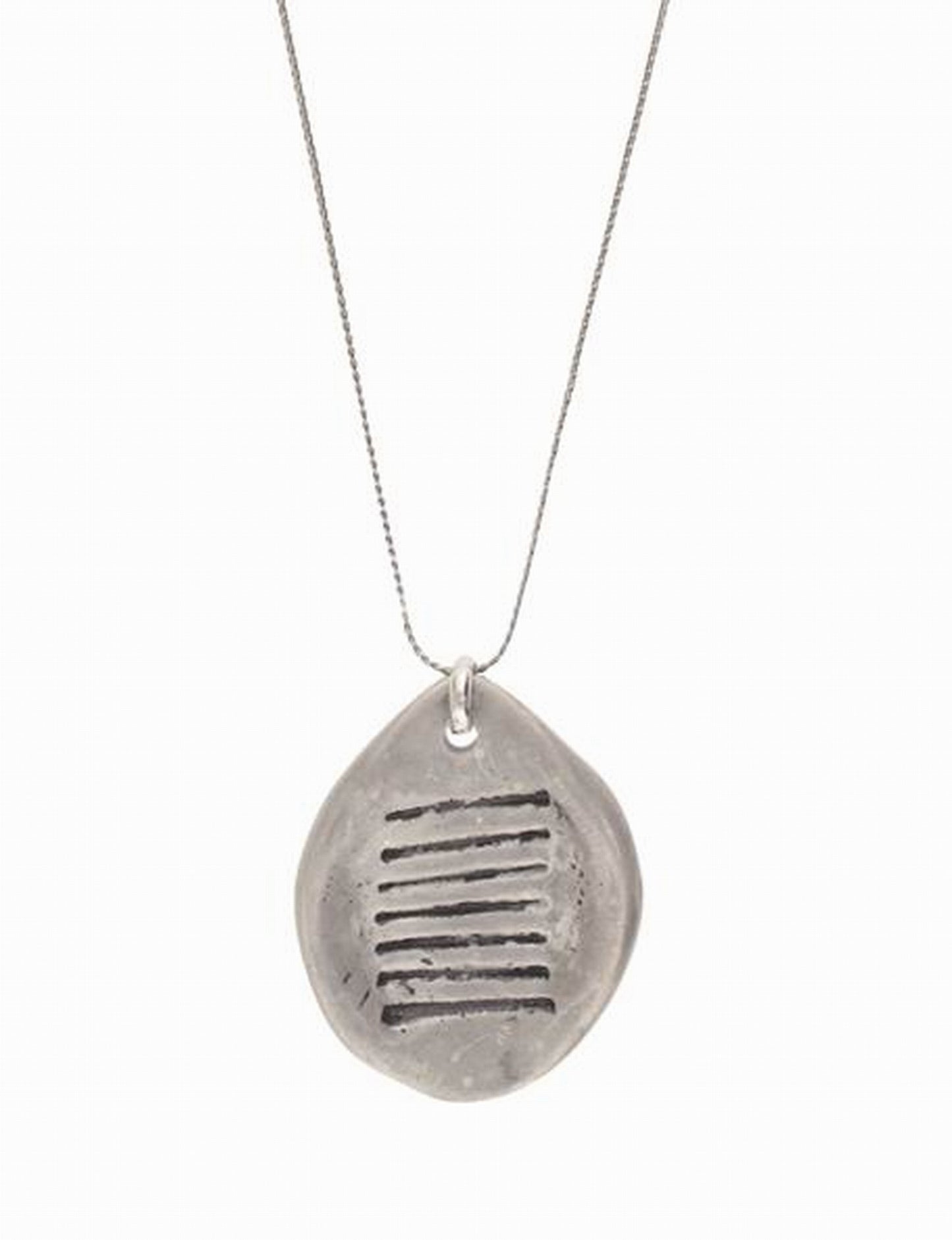 Collar largo central "Guru" plata chapado 80cm