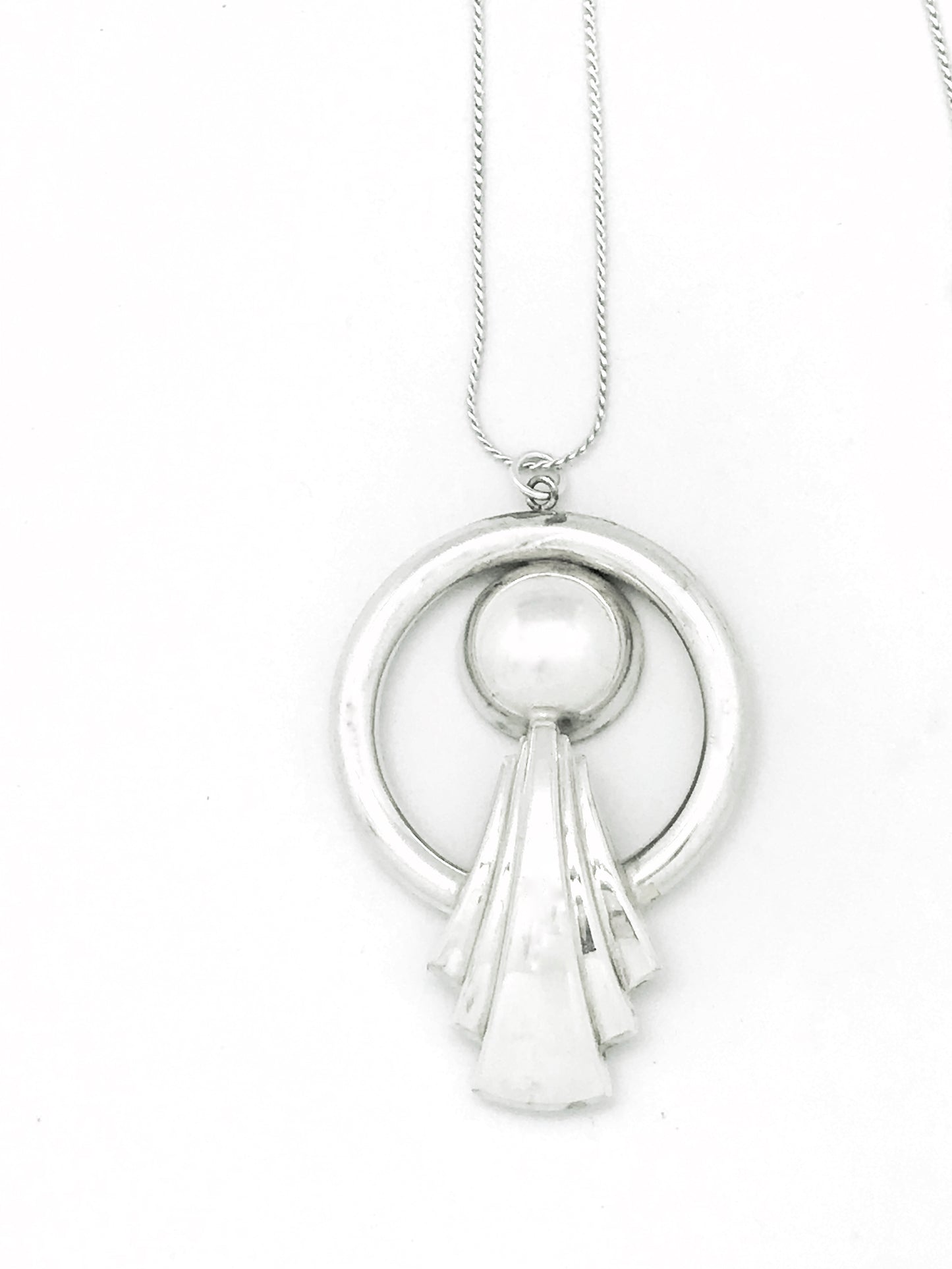 Collar largo diseño plata latón chapado 80cm