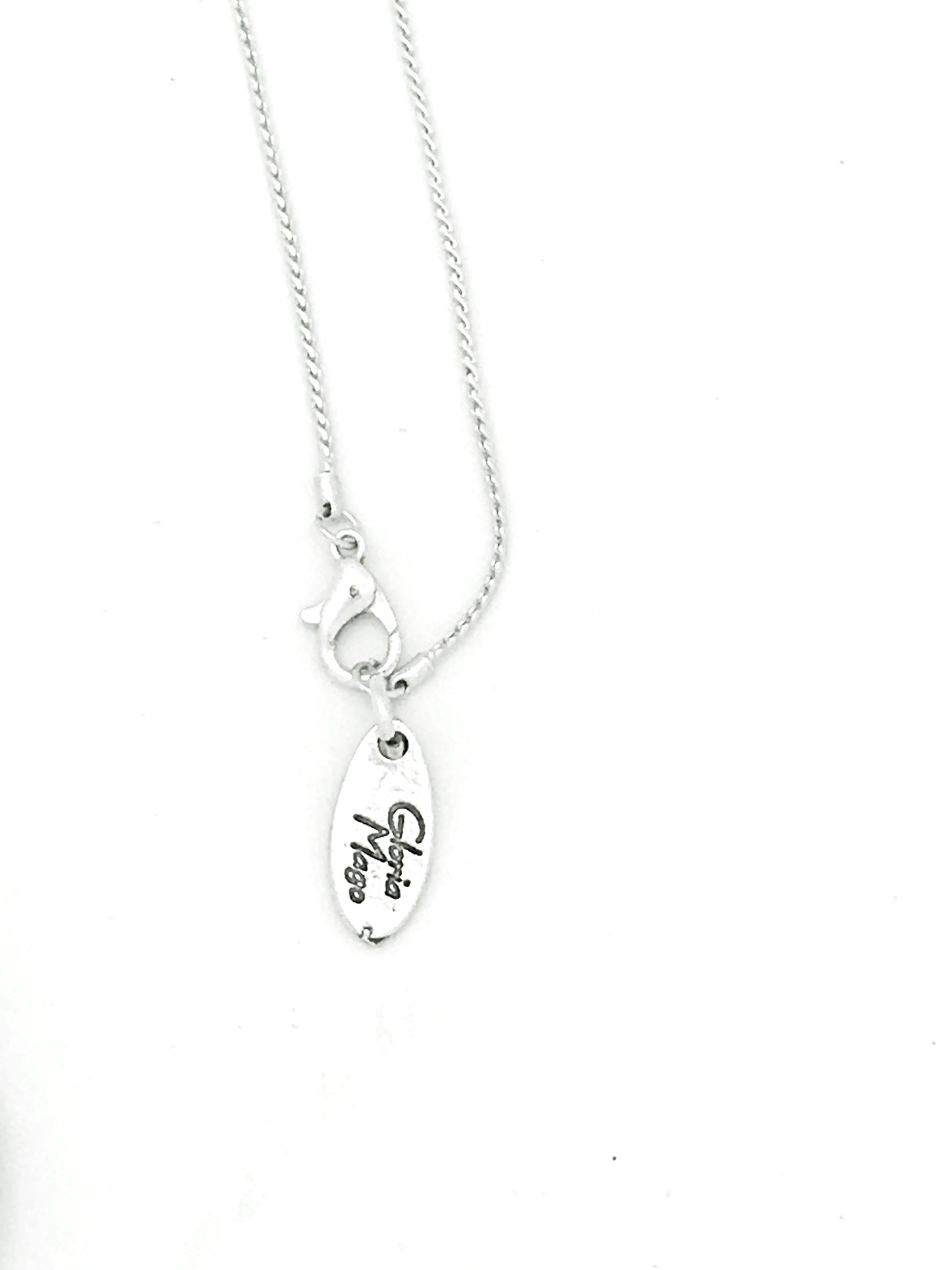 Collar largo diseño plata latón chapado 80cm