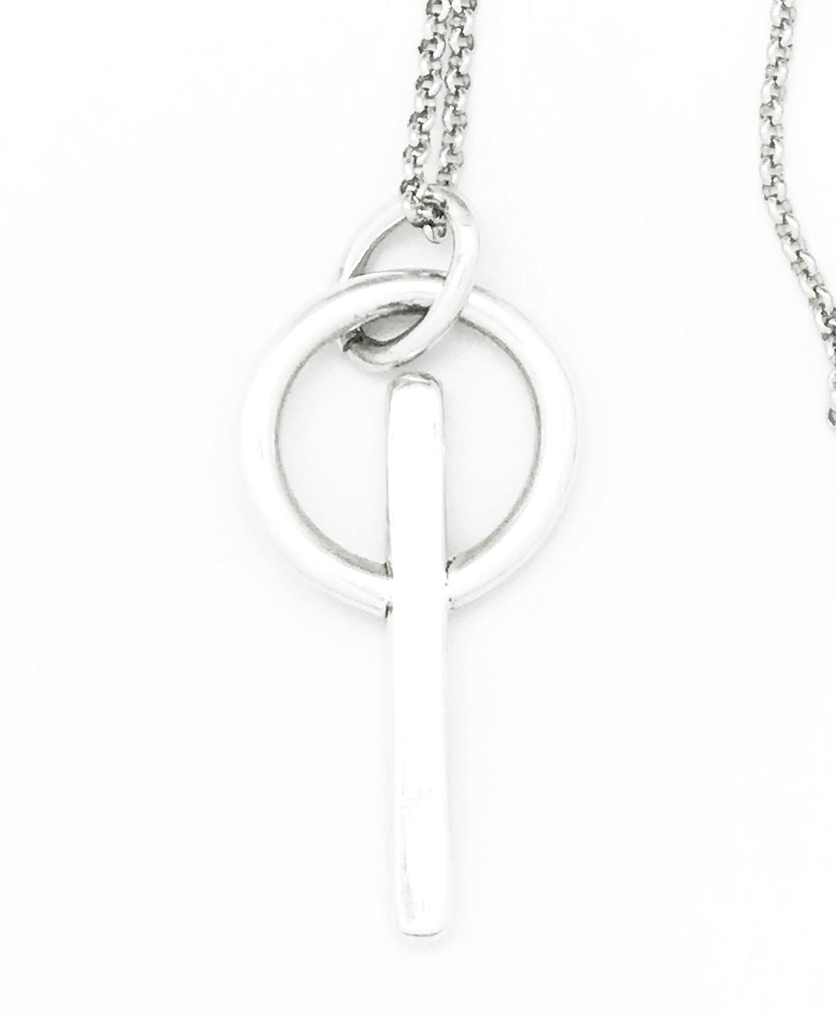 Collar largo en plata colgante "Pit"