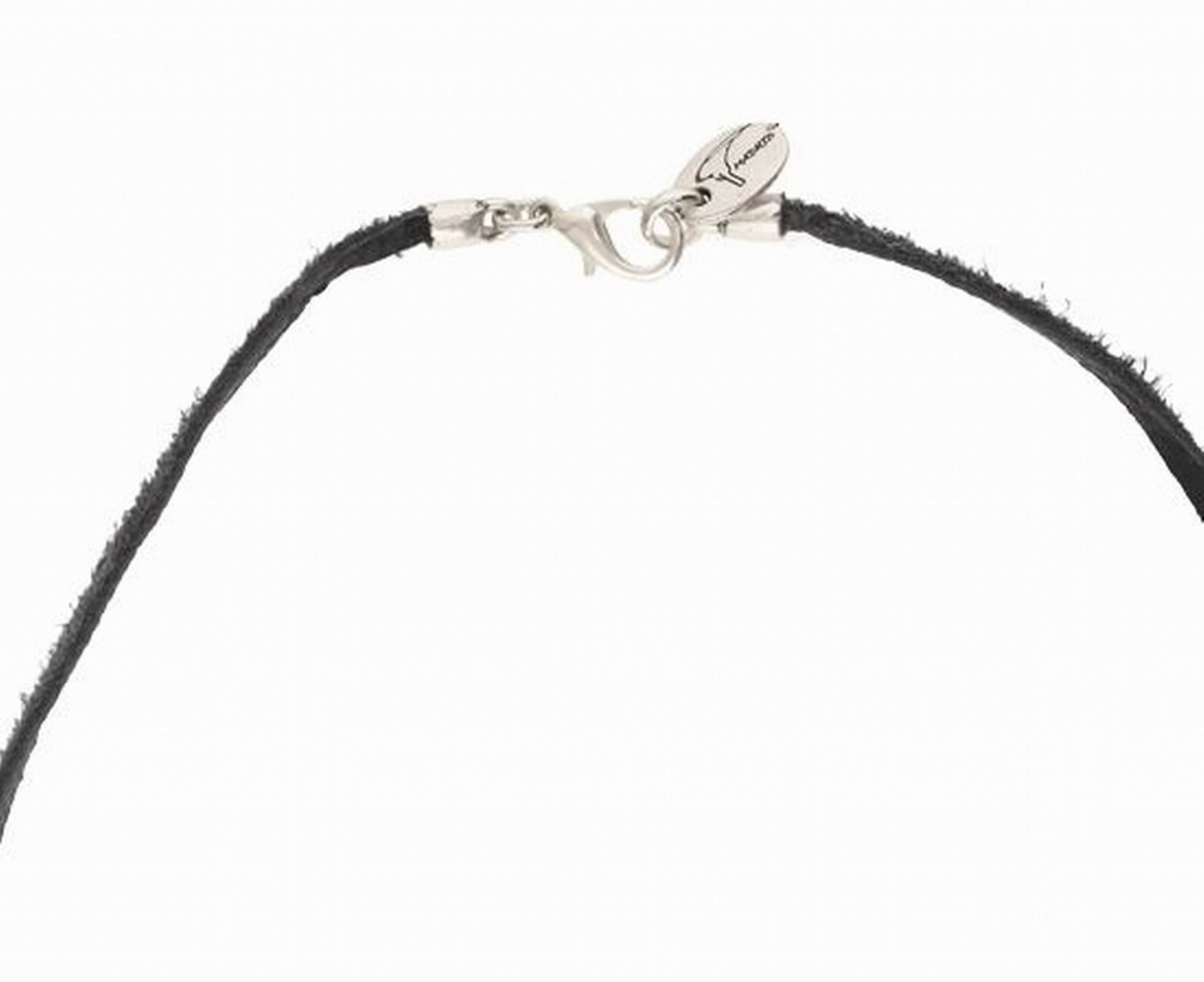 Colar longo "Eternal Wave" couro preto banhado a prata