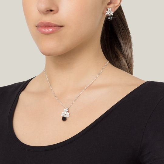 Conjunto collar-pendiente"Bouquet negro"