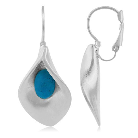 Conjunto collar-pendiente plata"Cala turquesa"