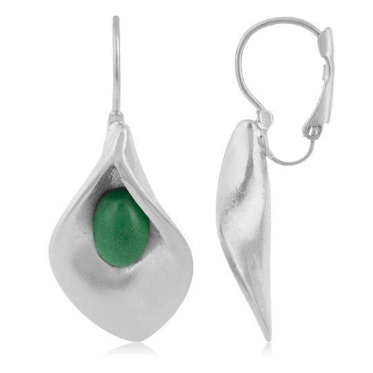 Conjunto collar-pendiente plata "Cala esmeralda"