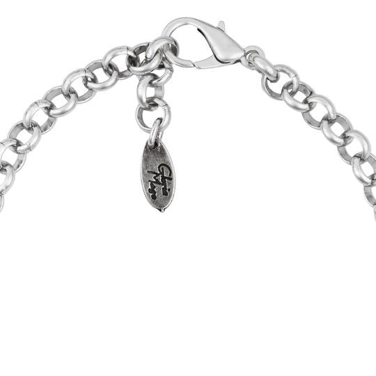 Gargantilla collar plata chapado Saturno 40cm plata