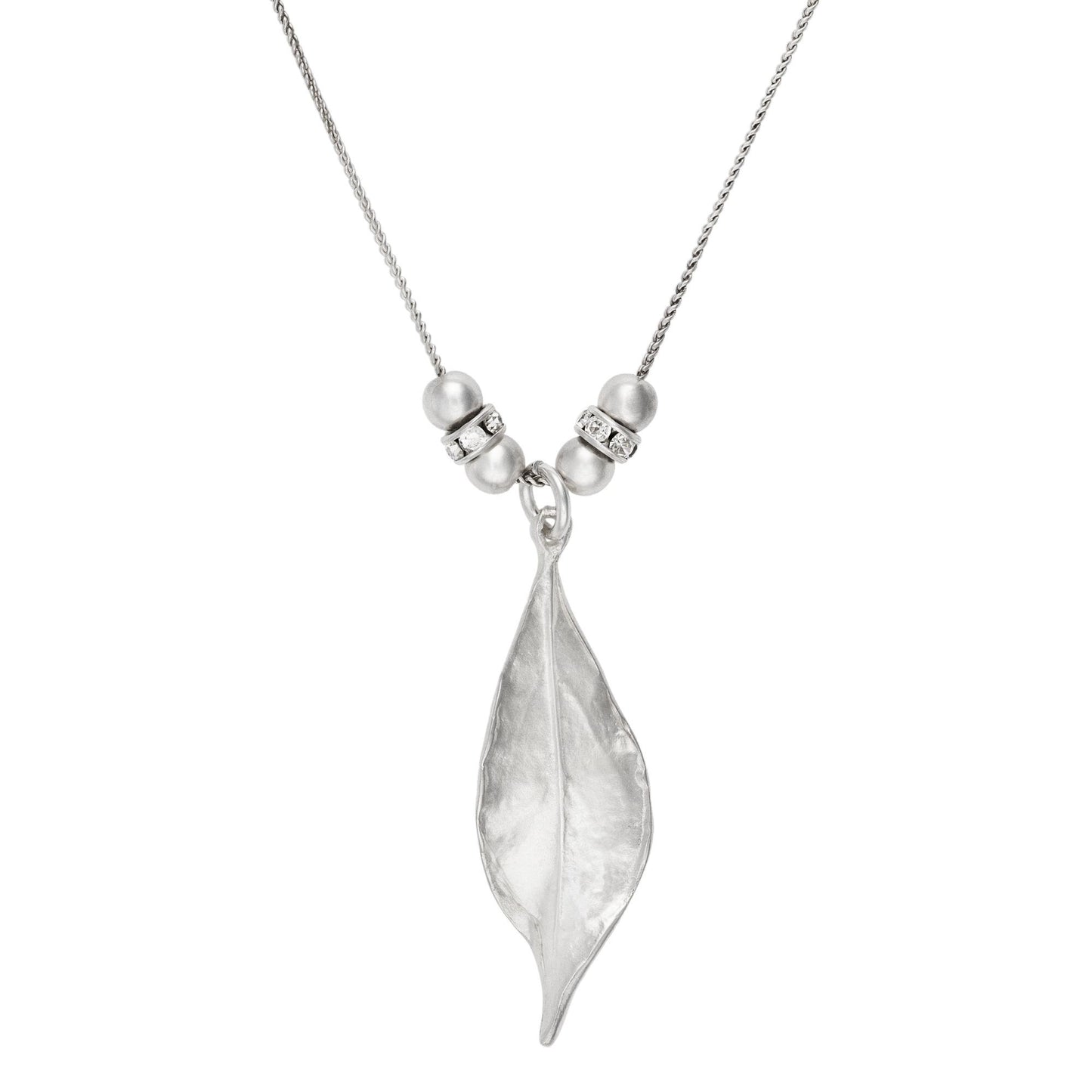 Gargantilla Hoja Swarovski en plata chapado