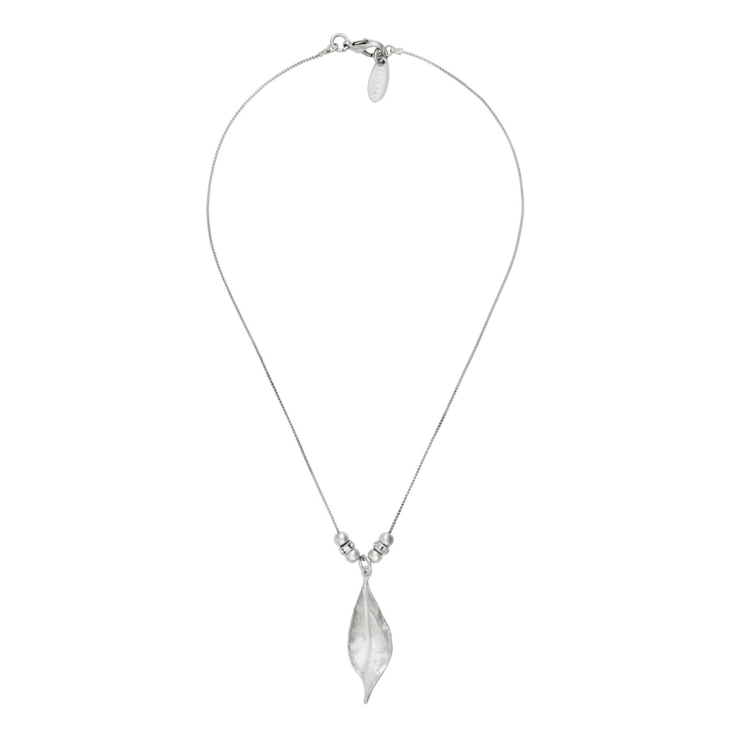 Gargantilla Hoja Swarovski en plata chapado