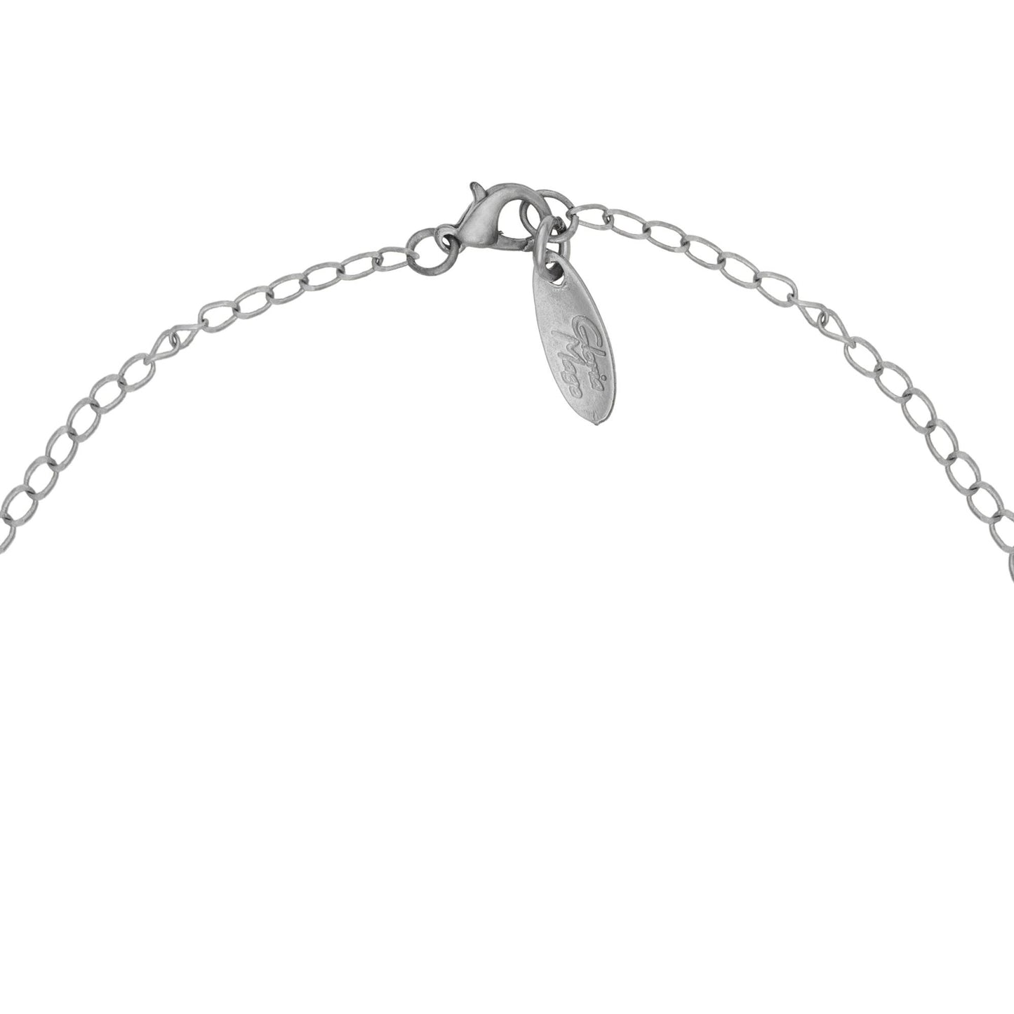 Gargantilla plata chapado cristal flor y negro