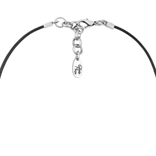 Gargantilla plata chapado azul hoja Bosque azul 40cm