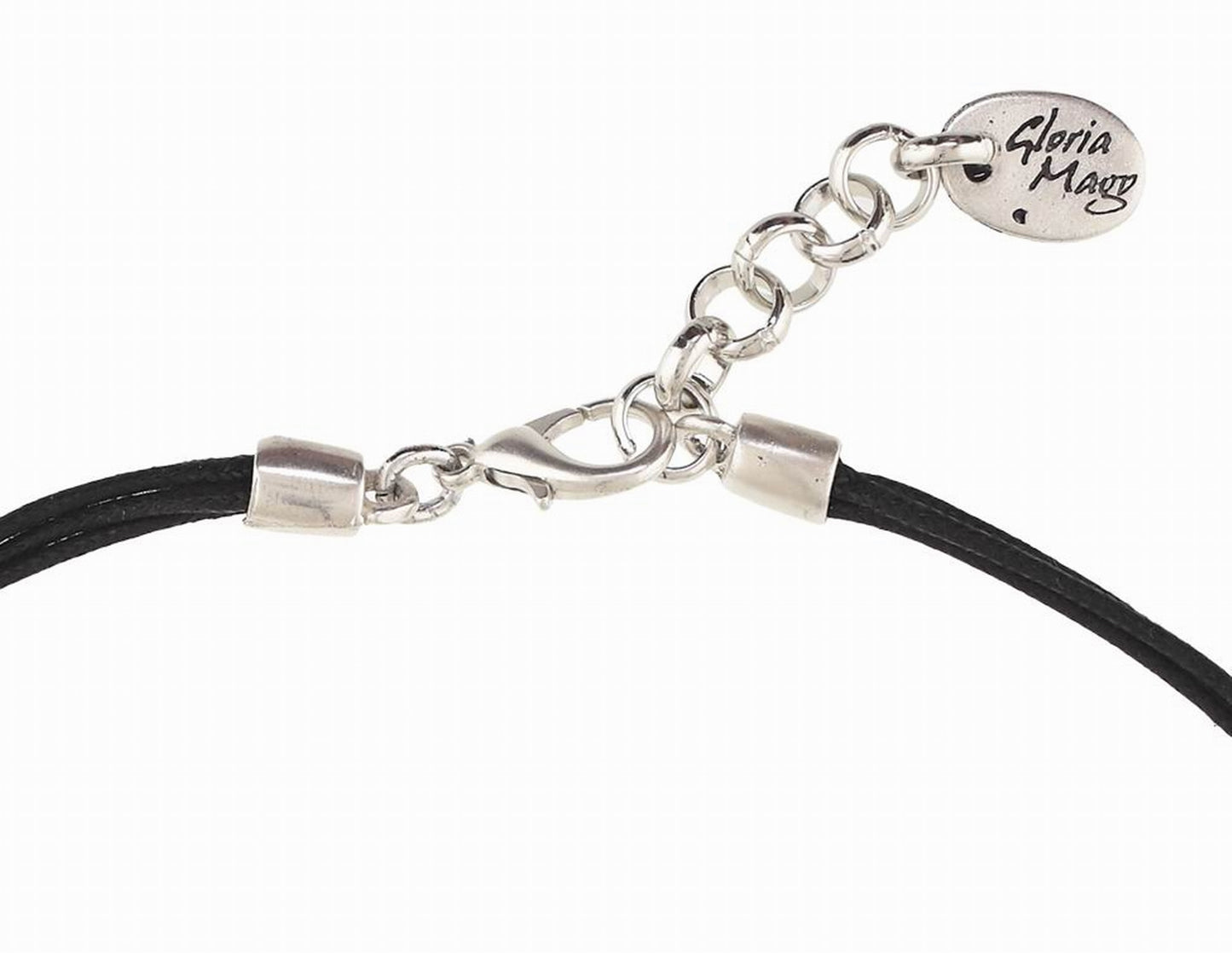 Gargantilla negro plata triple estrella