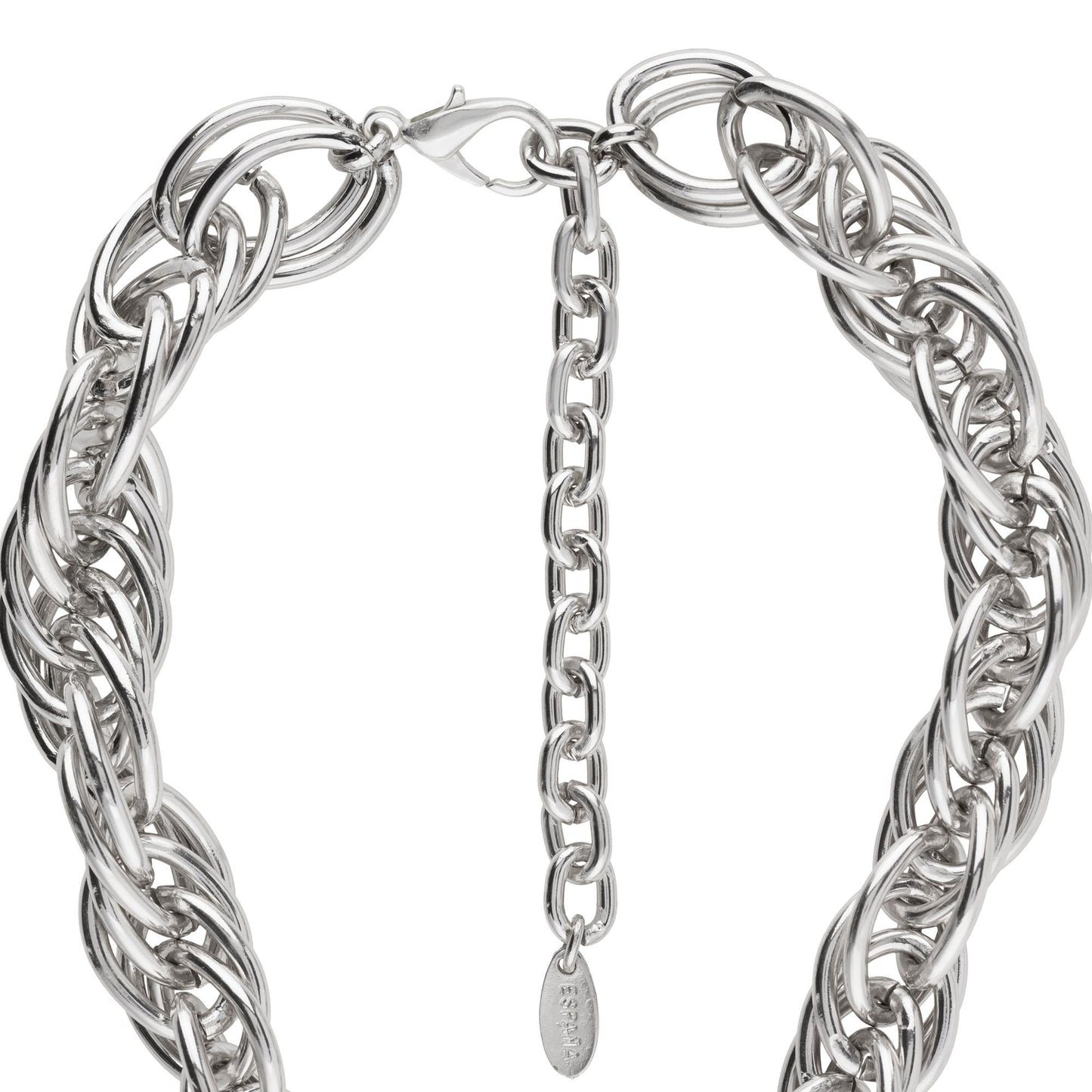 Gargantilla plata cadena grande"Link" triple enlazado