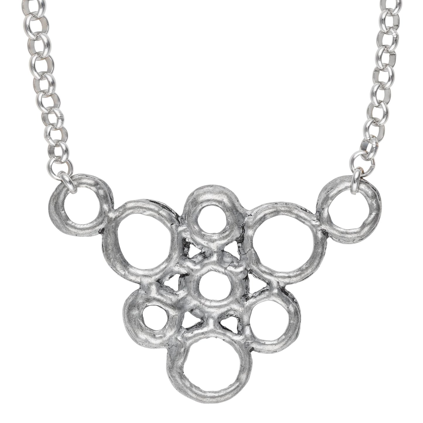 Gargantilla plata chapado "bubles" plateado 40cm