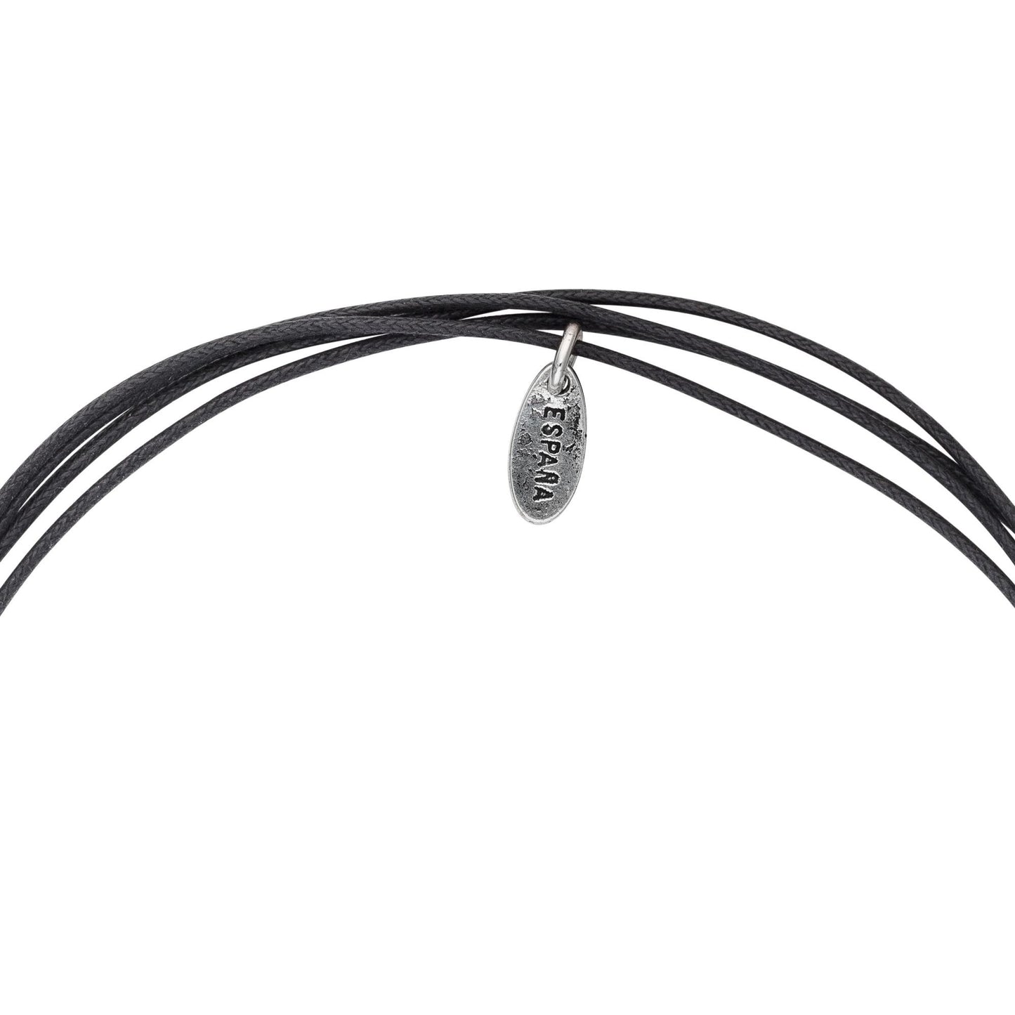 Gargantilla cordón negro cierre corazón plata chapado