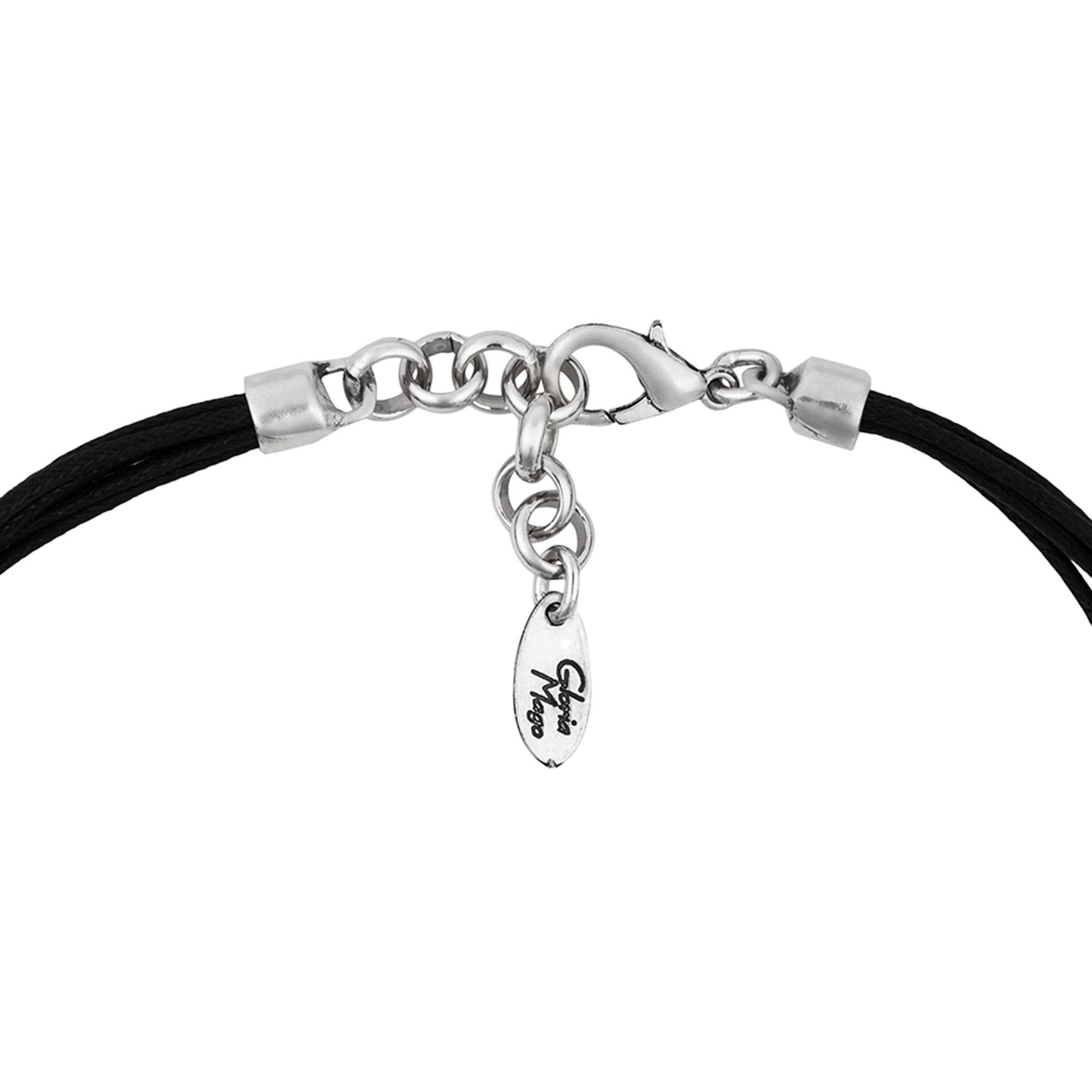 Gargantilla plata negro eslabones plata chapado