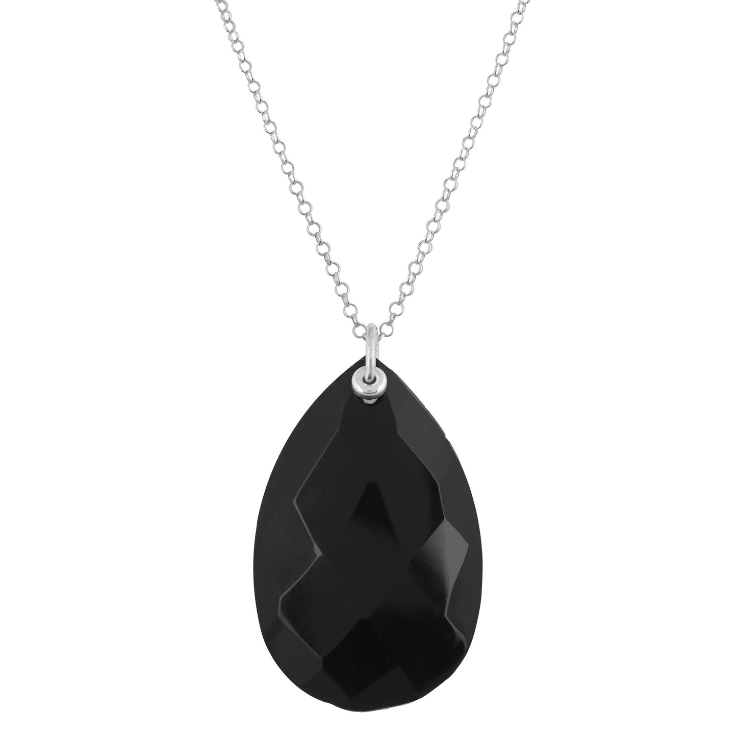 Gargantilla plata de ley " Drop" cristal negro