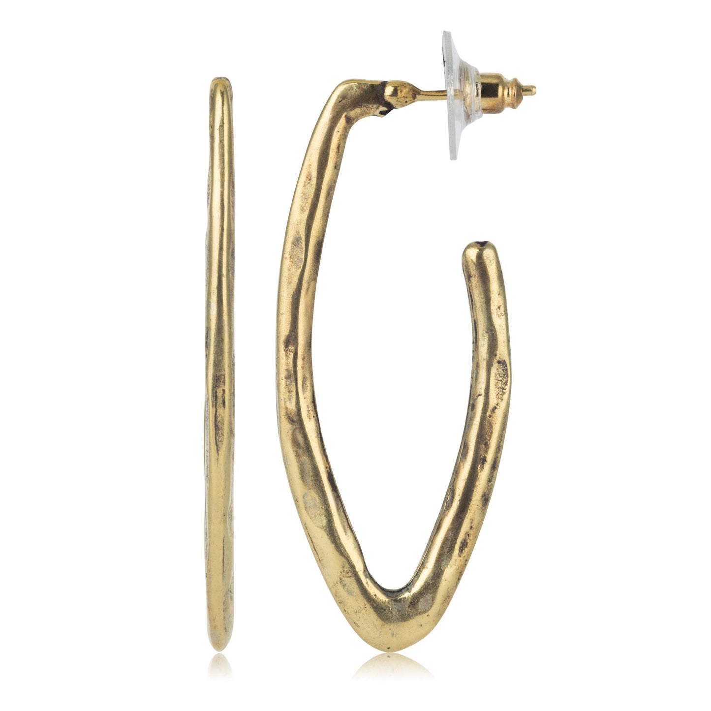 Pendiente aro criolla dorado rombo