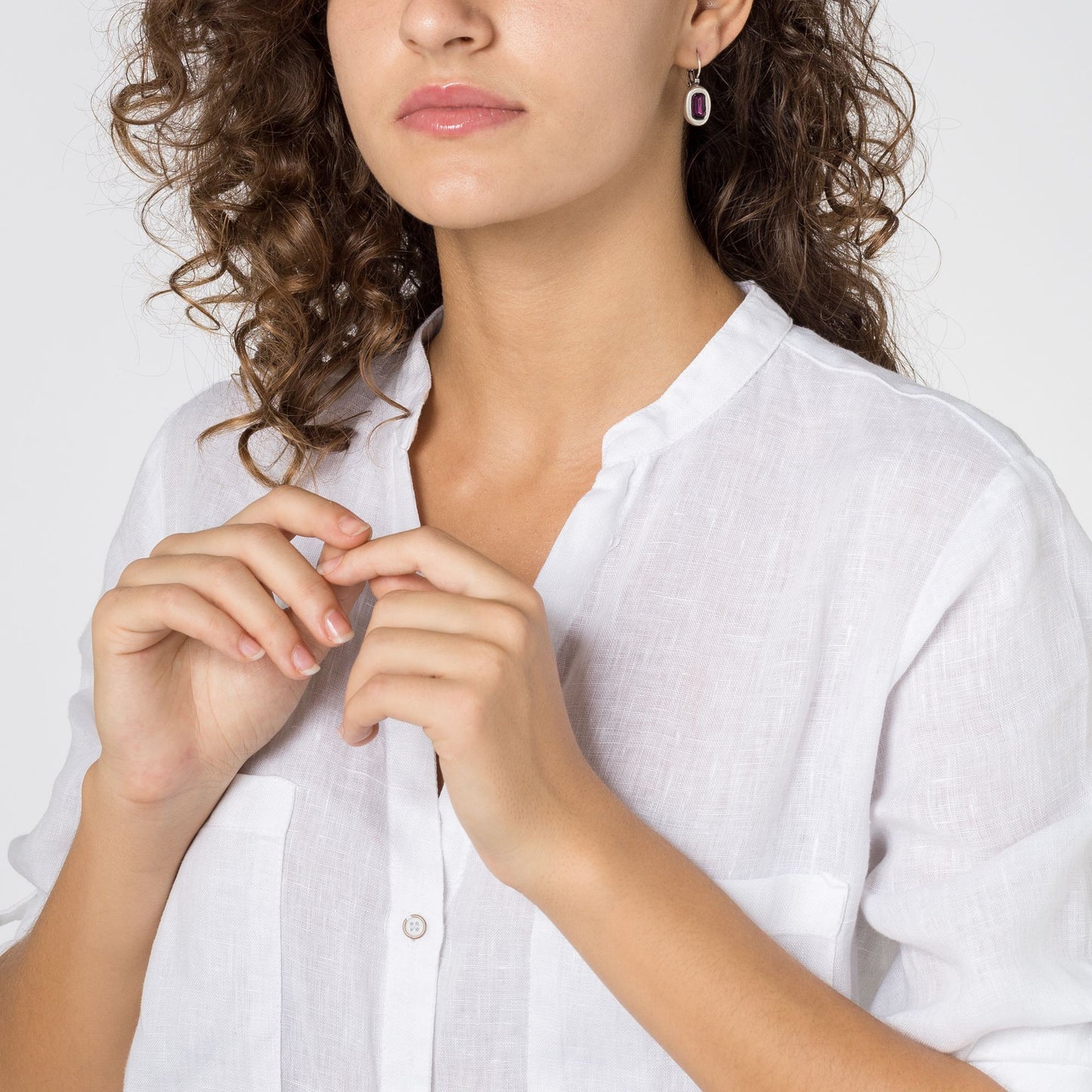 Brinco baguete de cristal de ametista Swarovski