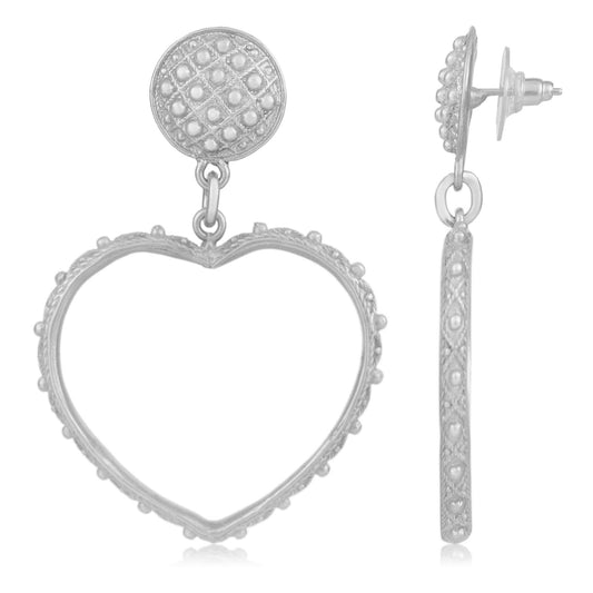 Pendiente Corazón con filigrana en plata