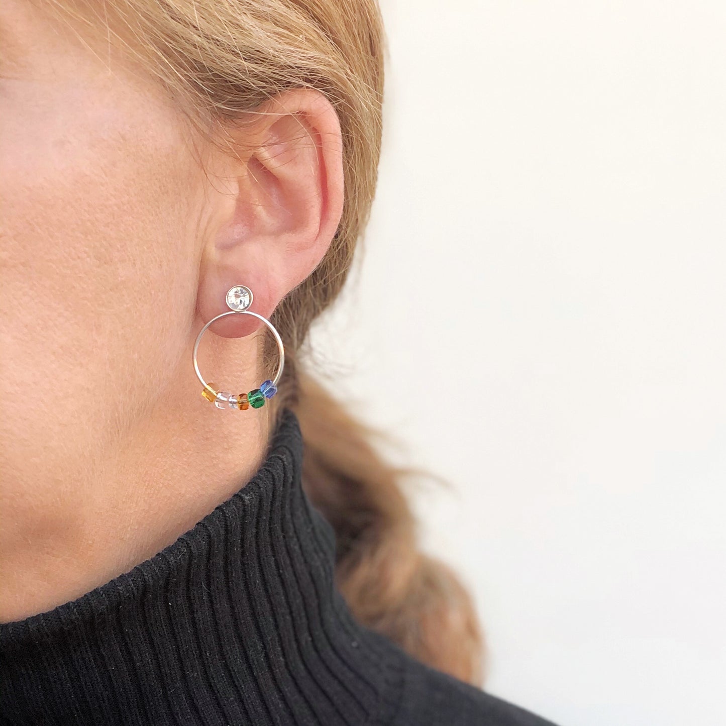 Brinco de argola de cristal Swarovski "Equik"