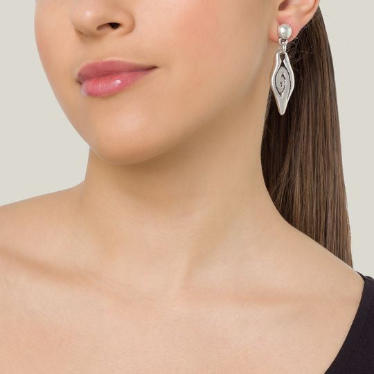 Pendiente plata caracola rombo