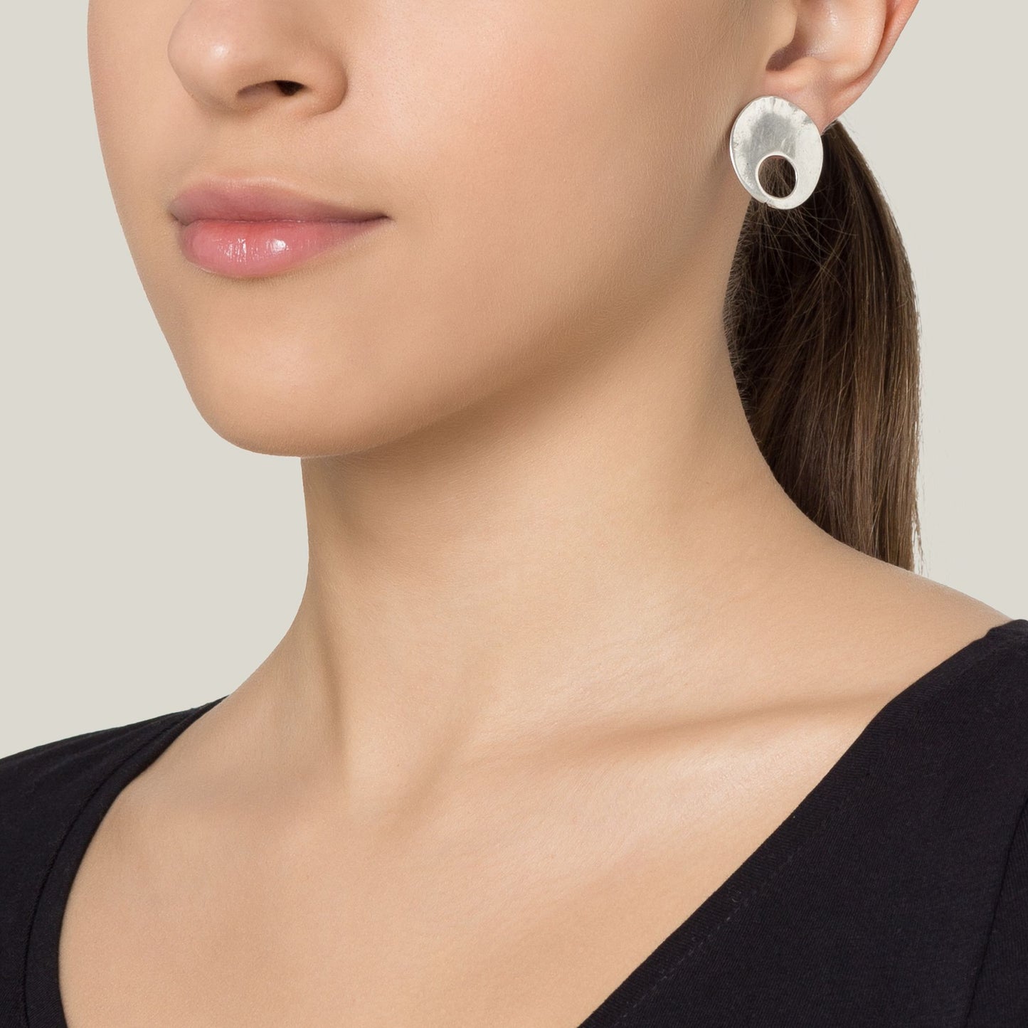 Pendiente plata circulo plata chapado redondo